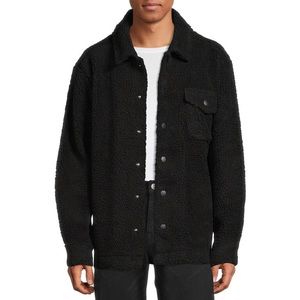 NWT No Boundaries Men's and Big Men's Faux Sherpa Jacket Black Soot
